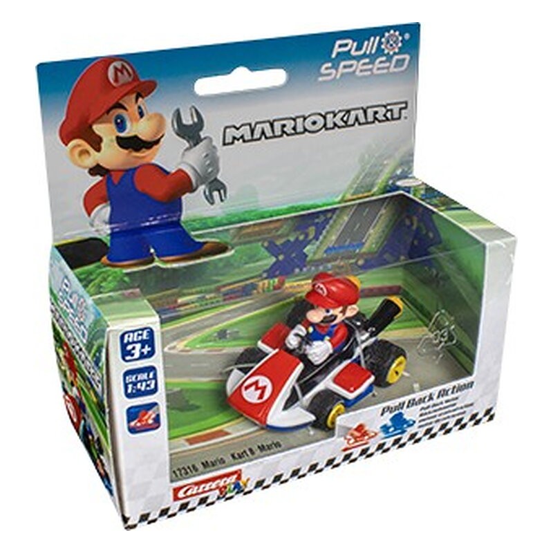 COCHE PULL & BACK MARIO KART 1:43 (SURTIDOS)