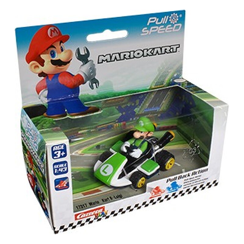 COCHE PULL & BACK MARIO KART 1:43 (SURTIDOS)