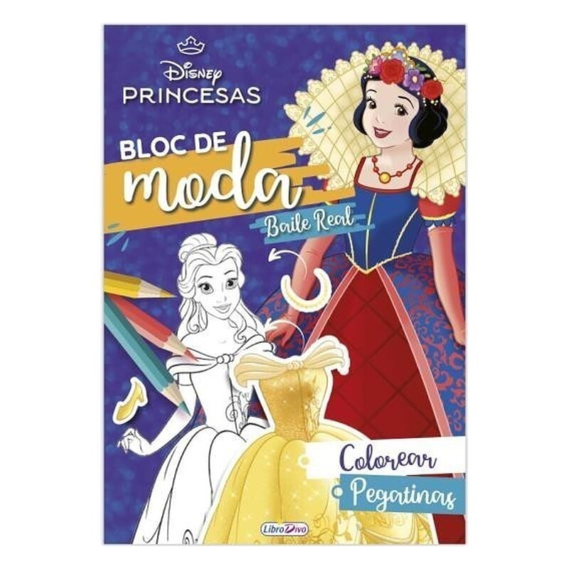 BLOC DE MODA PRINCESAS DISNEY CON PEGATINAS