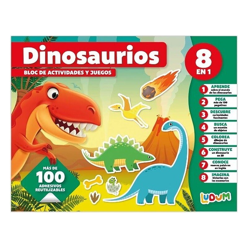 BLOC DE ACTIVIDADES Y JUEGOS DINOSAURIOS LUDUM