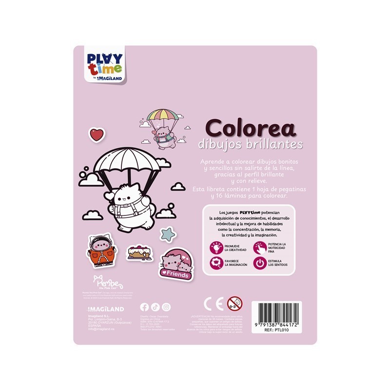 COLOREA DIBUJOS BRILLANTES - PEMBE THE PINK CAT