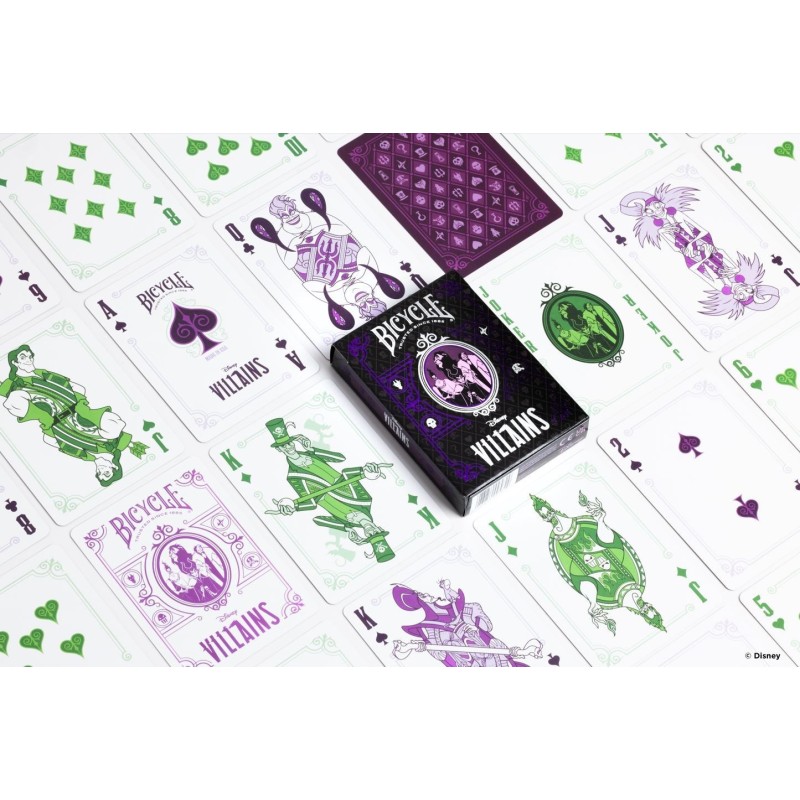 NAIPES - BARAJA BICYCLE DISNEY VILLAINS VERDE/MORADO
