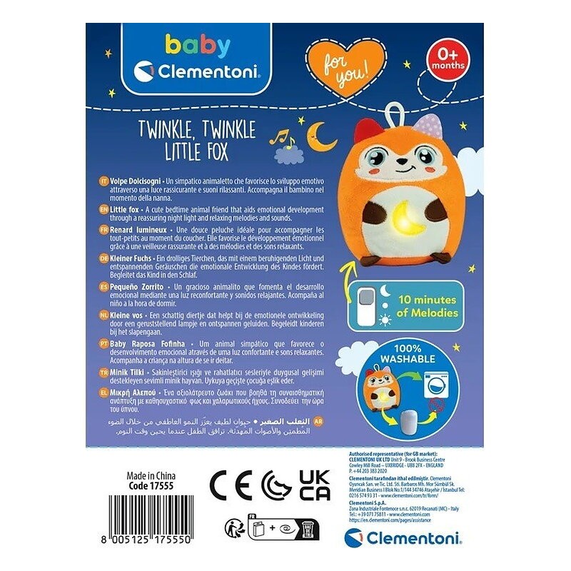 BABY CLEMMY-ZORRITO LUMINOSO TWINKLE TWINKLE