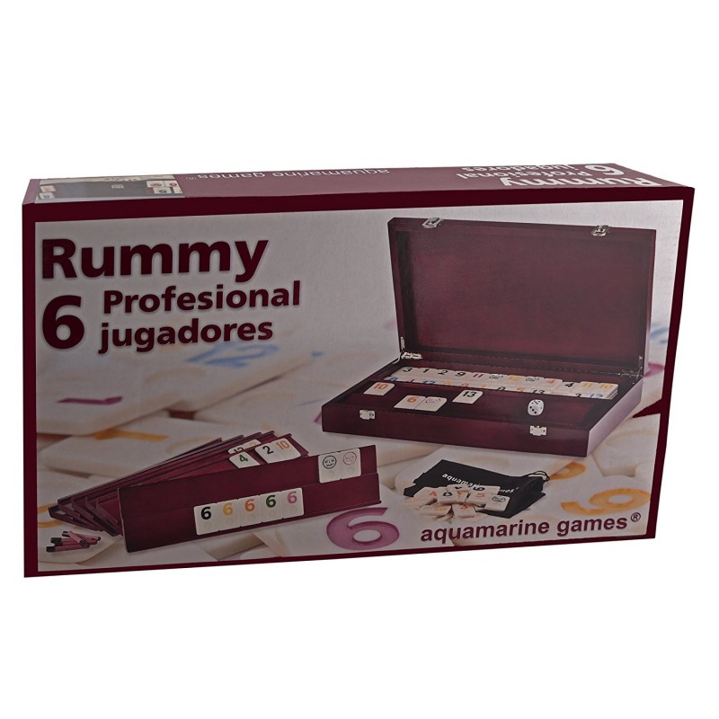 RUMMY PROFESIONAL 6 JUGADORES (ESTUCHE DE MADERA)