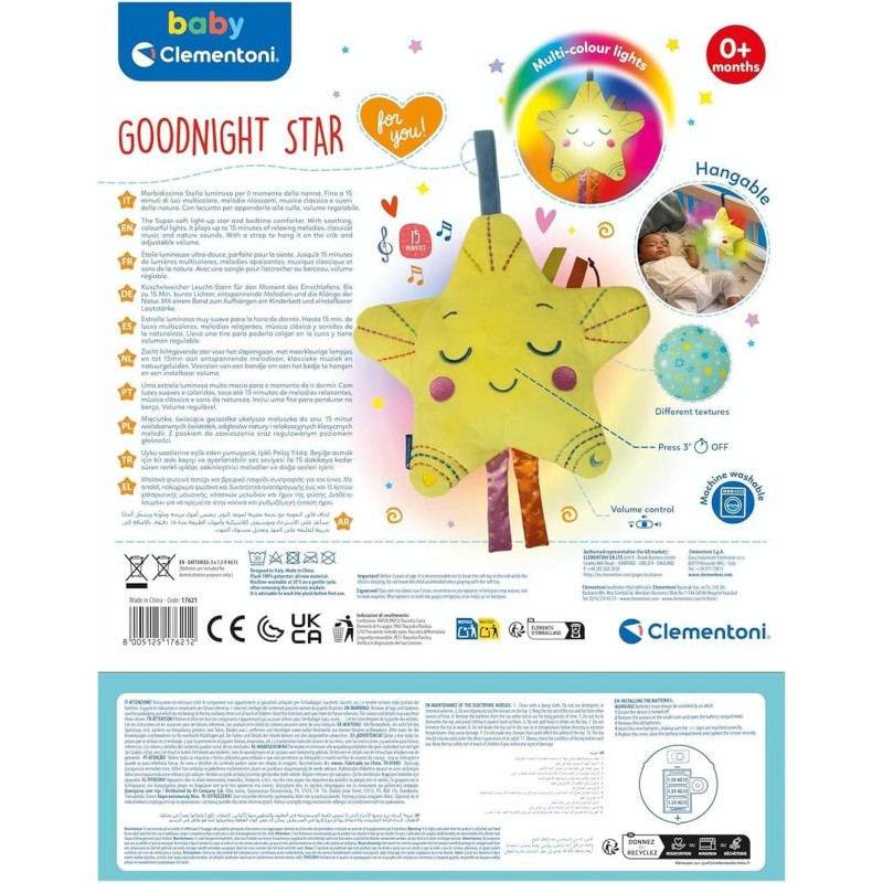 BABY CLEMMY - PELUCHE ESTRELLA LUMINOSA BUENAS NOCHES