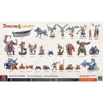Fantasy Miniatures Set - Dungeons & Lasers