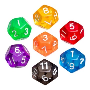 Bolsa dados transparentes 12 caras (50)