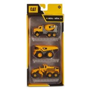 BLISTER 3 VEHICULOS DE METAL CATERPILLAR - CAMION, NIVELADORA Y MEZCLADORA