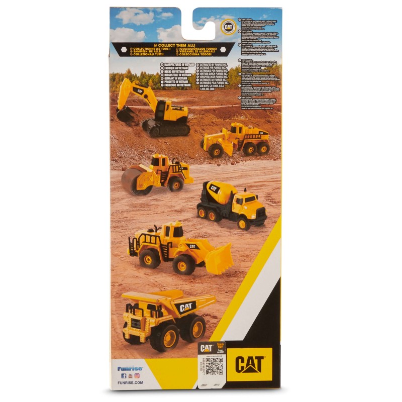 BLISTER 3 VEHICULOS DE METAL CATERPILLAR - CAMION, NIVELADORA Y MEZCLADORA
