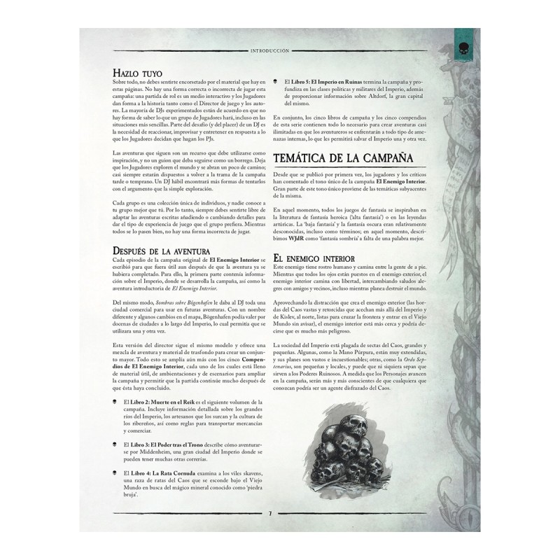 Warhammer: El Enemigo en la Sombra. Aventura