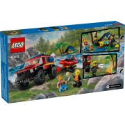 LEGO-60412 Camión de Bomberos 4x4 con Barco de Rescate