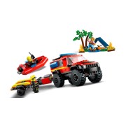 LEGO-60412 Camión de Bomberos 4x4 con Barco de Rescate