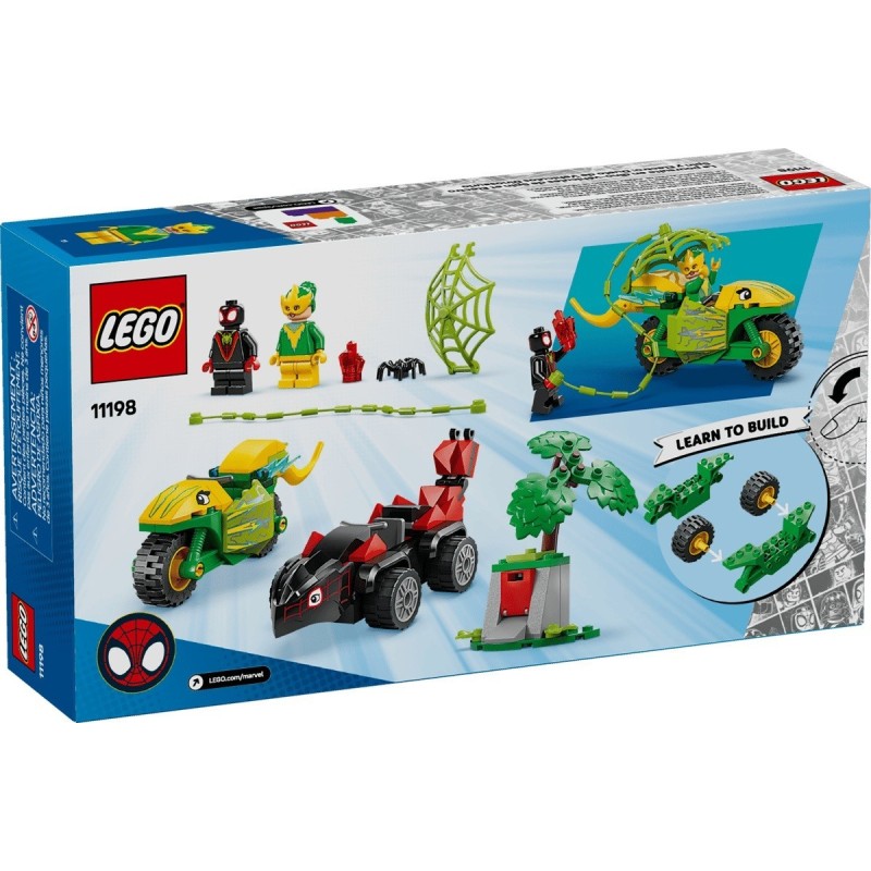 LEGO MARVEL - SPIN Y ELECTRO DUELO DE VEHICULOS DINOSAURIO