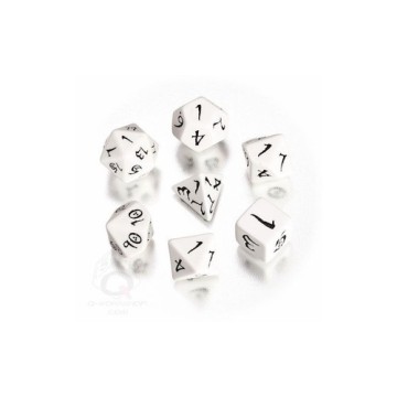 CLASSIC RPG WHITE & BLACK DICE SET (7)