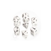CLASSIC RPG WHITE & BLACK DICE SET (7)