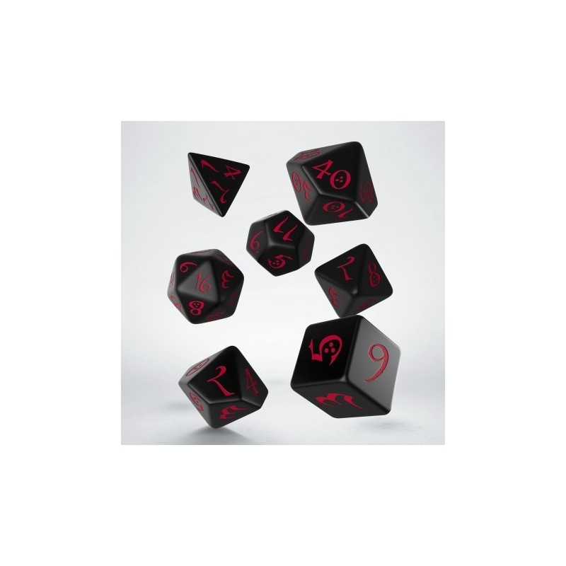 QW DICE: CLASSIC RPG BLACK & RED SET (7)
