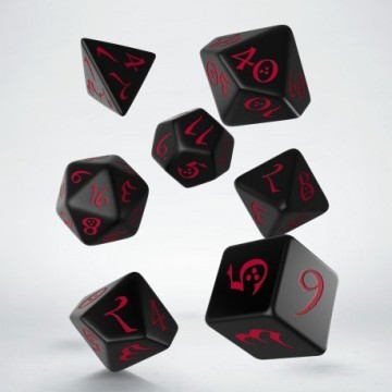 QW DICE: CLASSIC RPG BLACK & RED SET (7)
