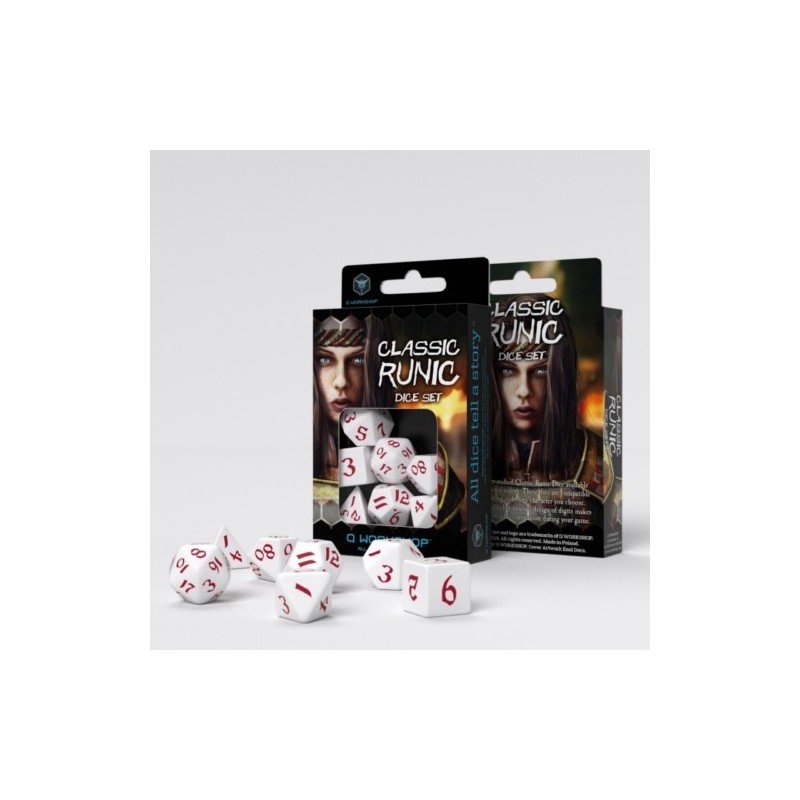 QW DICE SET RUNIC WHITE Y RED (7)
