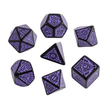 QW BLACK-PURPLE CALL OF CTHULHU DICE SET - HORROR ON THE ORIENT