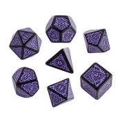 QW BLACK-PURPLE CALL OF CTHULHU DICE SET - HORROR ON THE ORIENT