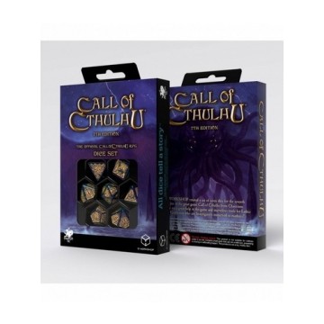 QW CTHULHU 7TH DICE SET GOLD BLUE GREEN