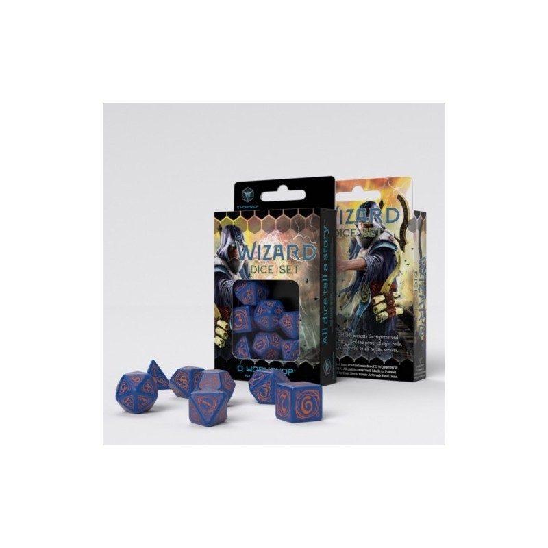 QW DICE SET WIZARD BLUE Y ORANGE (7)
