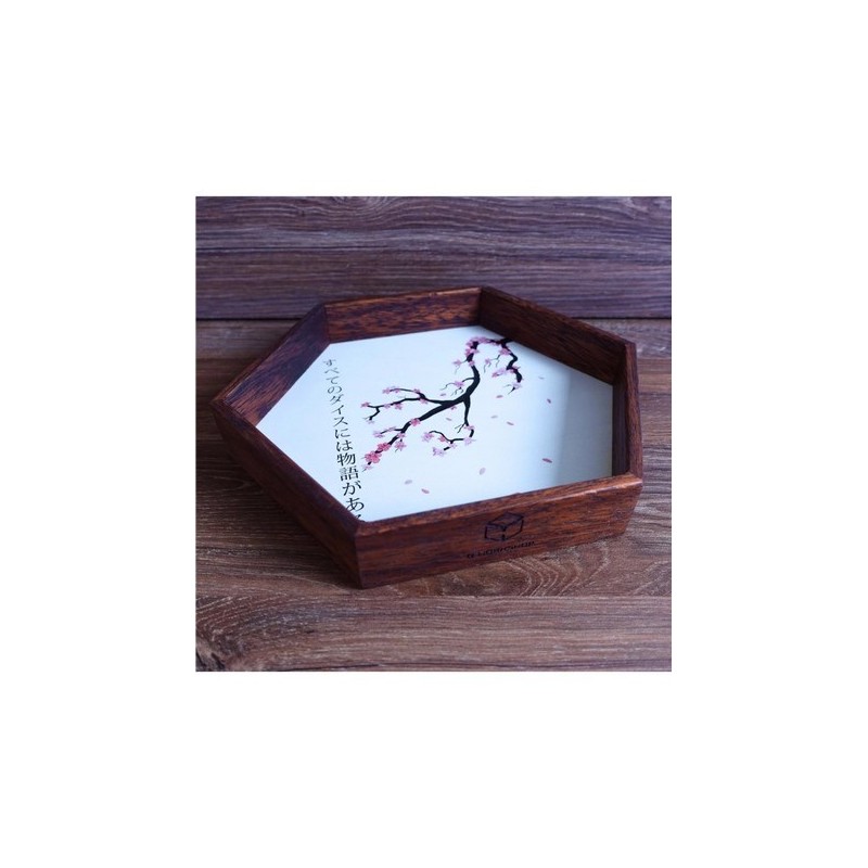 QW DICE TRAY WOOD KANJI