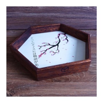 QW DICE TRAY WOOD KANJI