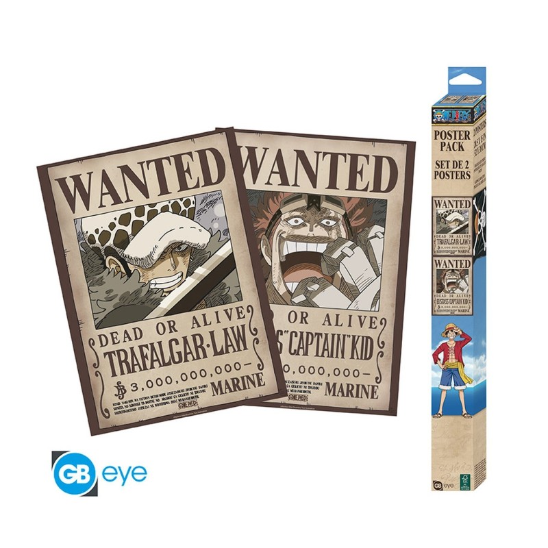 Póster Carteles de recompensa de Law y Kid 52x38 One Piece - ABYstyle