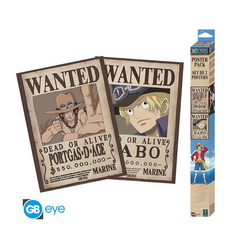 Póster Carteles de recompensa de Sabo y Ace 52x38 One Piece - ABYstyle