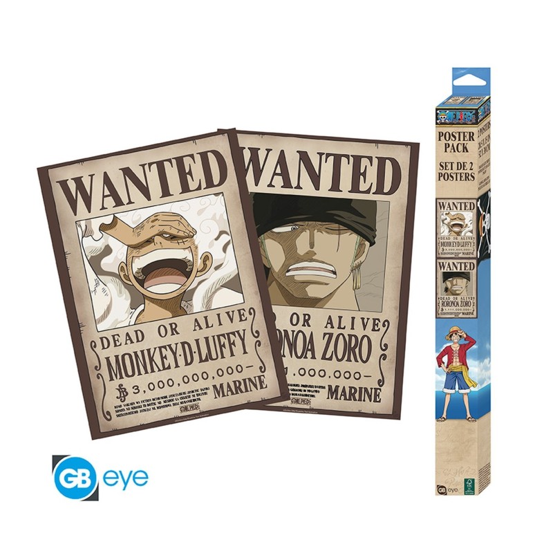 Póster Carteles de recompensa de Luffy y Zoro 52x38 One Piece - ABYstyle