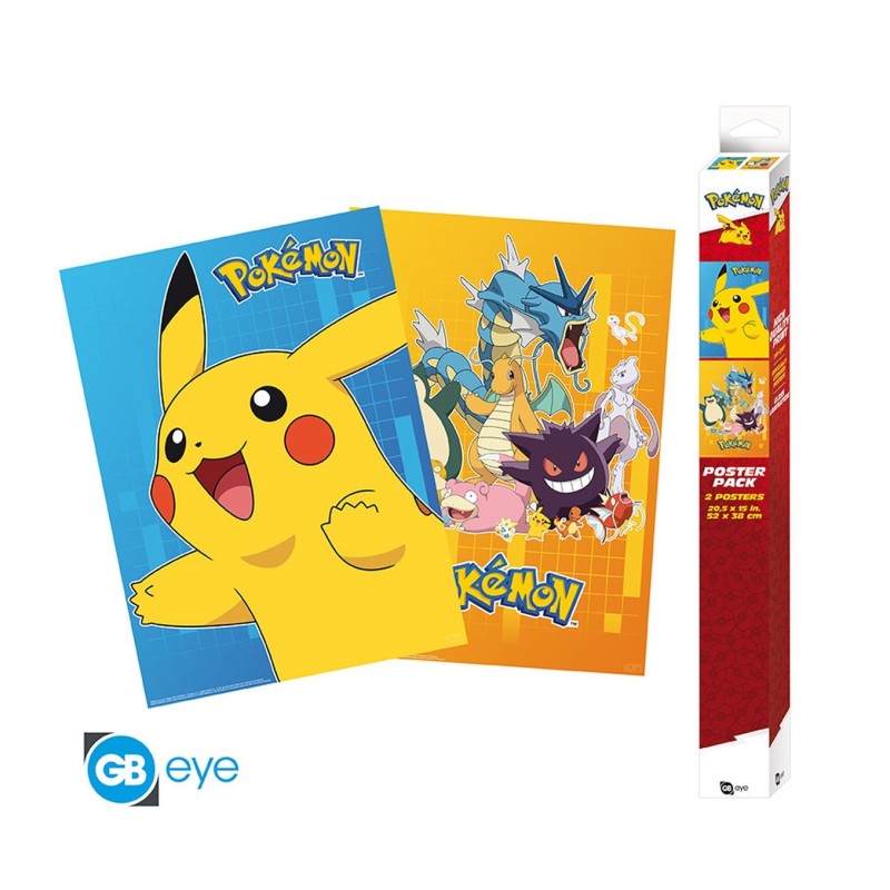 Póster Personajes coloridos 52x38 Pokémon - ABYstyle