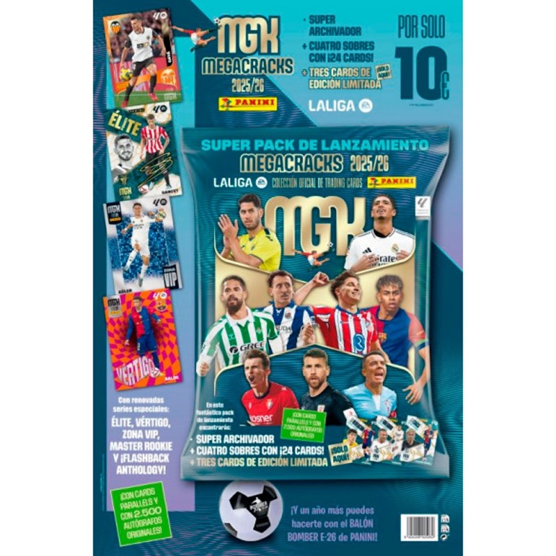 Cartón (Archivador + 4 Sobres) Megacracks 2026/27 - Panini Cromos
