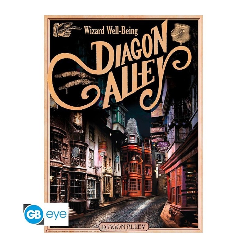 Póster Hogwarts y Callejón Diagon retro 52x38 Harry Potter - ABYstyle