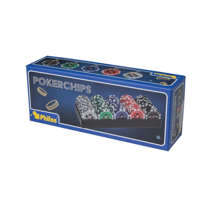 100 Poker Chips en soporte de plástico