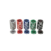 100 Poker Chips en soporte de plástico