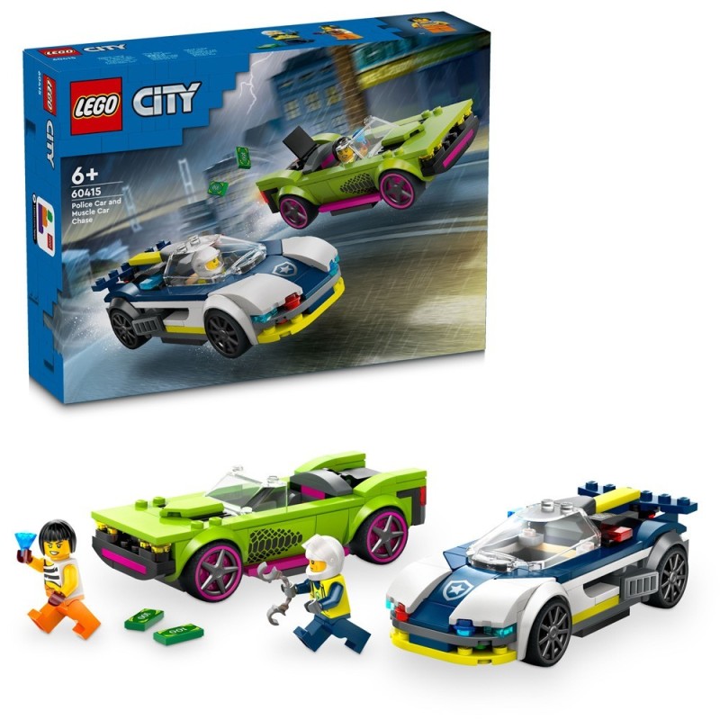 LEGO-60415 Coche de Policía y Potente Deportivo