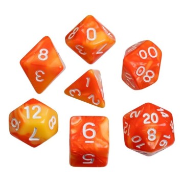 Set dados (7) Oblivion naranja
