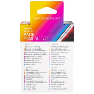 Matte Prime Sleeves Red 66x91