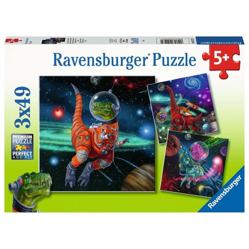 Puzzle 3 X 49 Pz: Dinosaurios en el espacio