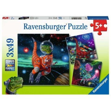 Puzzle 3 X 49 Pz: Dinosaurios en el espacio