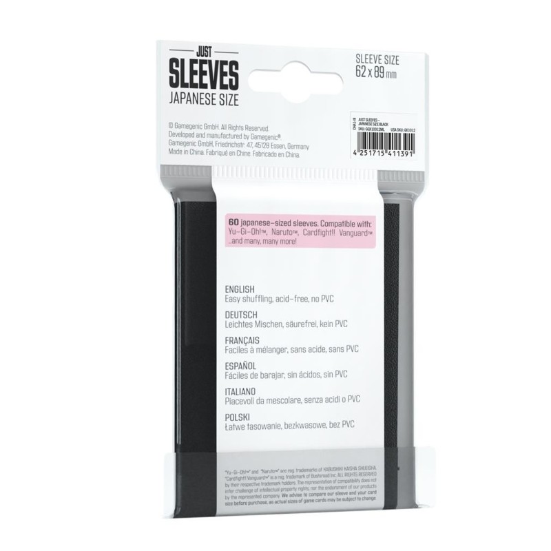 Just Sleeves Japanese Size Black (60)