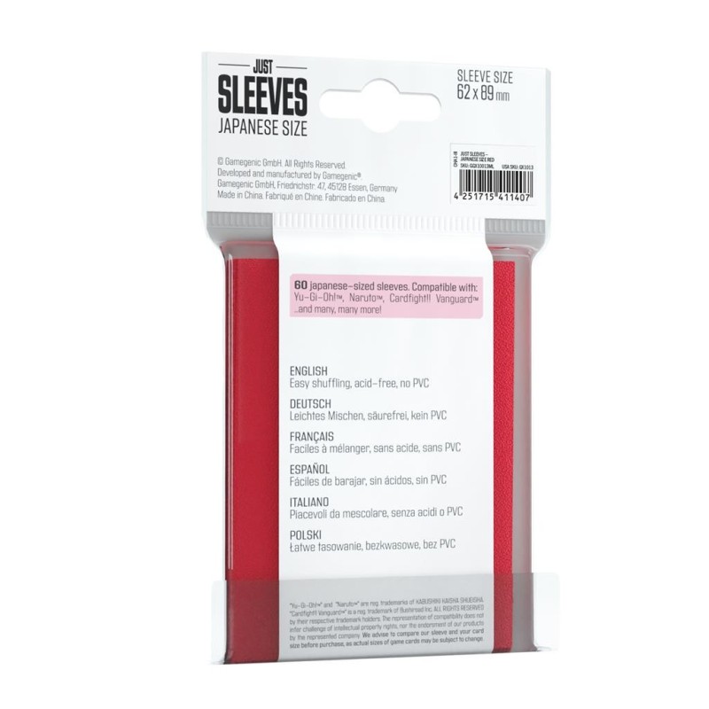 Just Sleeves Japanese Size Red (60)