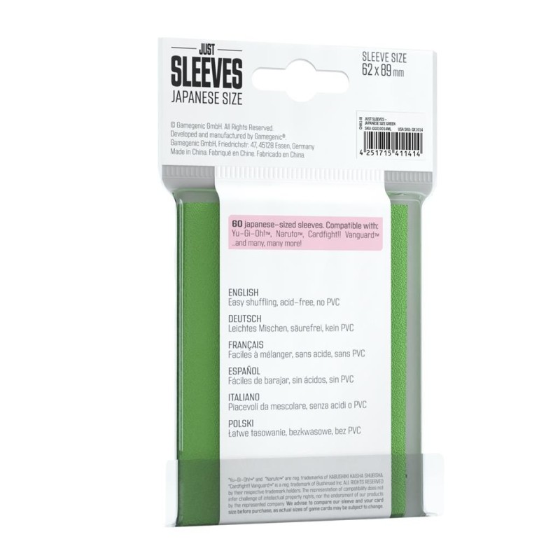 Just Sleeves Japanese Size Green (60)