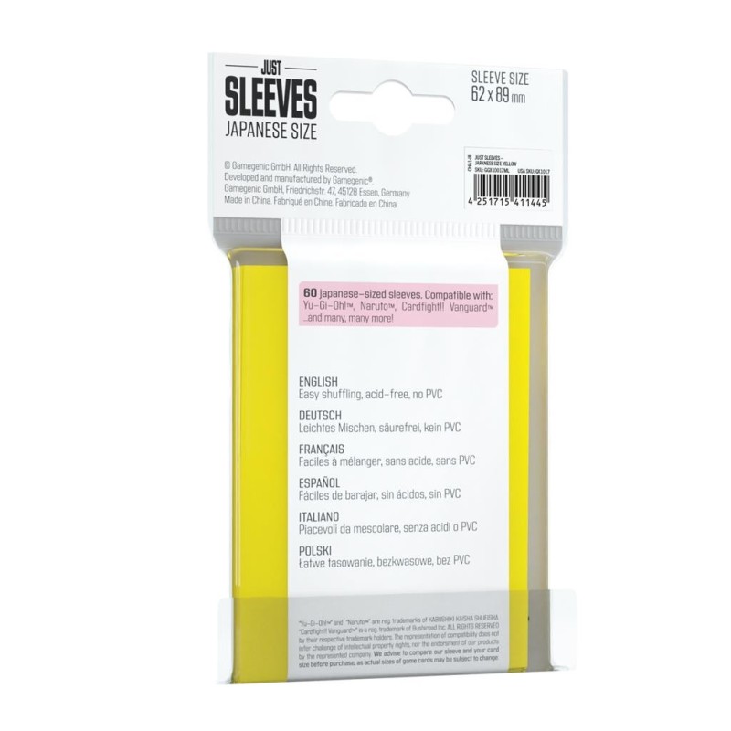 Just Sleeves Japanese Size Yellow (60)