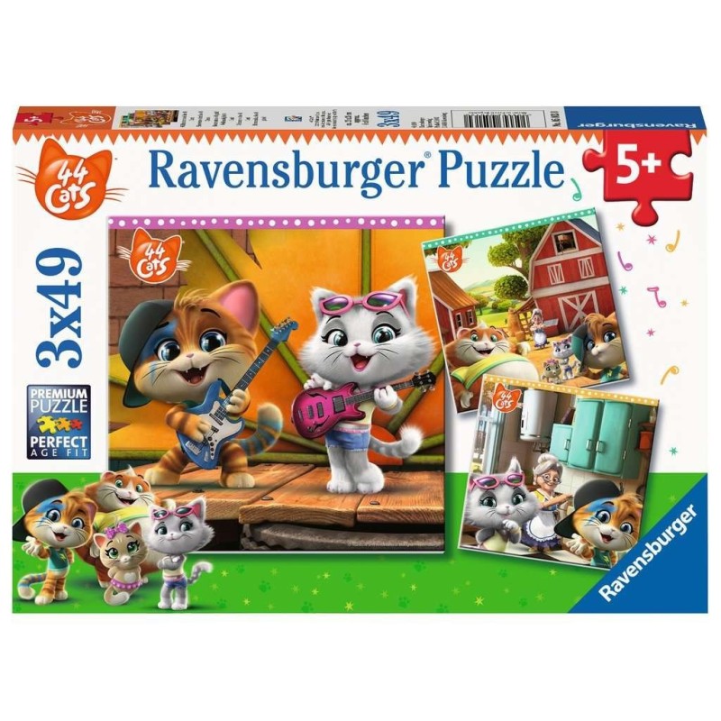 Puzzle 3 X 49 Pz: 44 Gatos