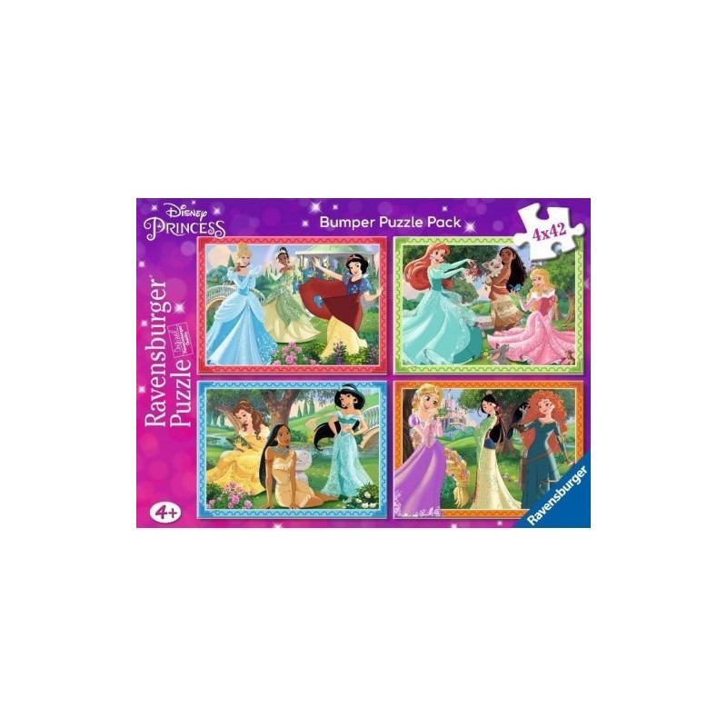 Puzzle 4 X 42 Bumper Pack: Princesas Disney