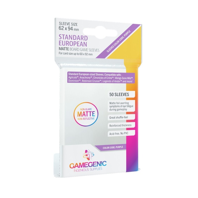 Matte Standard European-Sized Sleeves 62x94mm (50)