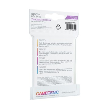 Matte Standard European-Sized Sleeves 62x94mm (50)