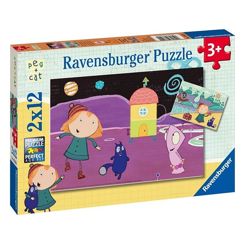 Puzzle 2 X 12 Pz: Peg + Cat
